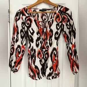 Style & Co. Women's Blouse in Red, Black, and White